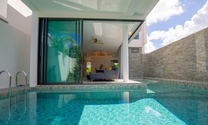 Vertica Pool Villa by Villa Bla Bla, Pool Villas, Phuket - Pool to Living room